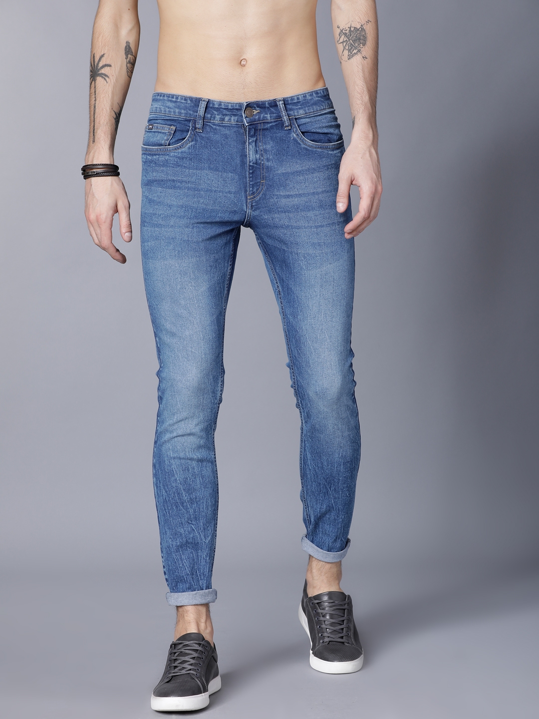 Buy HIGHLANDER Men Blue Slim Fit Mid Rise Clean Look Stretchable Jeans ...