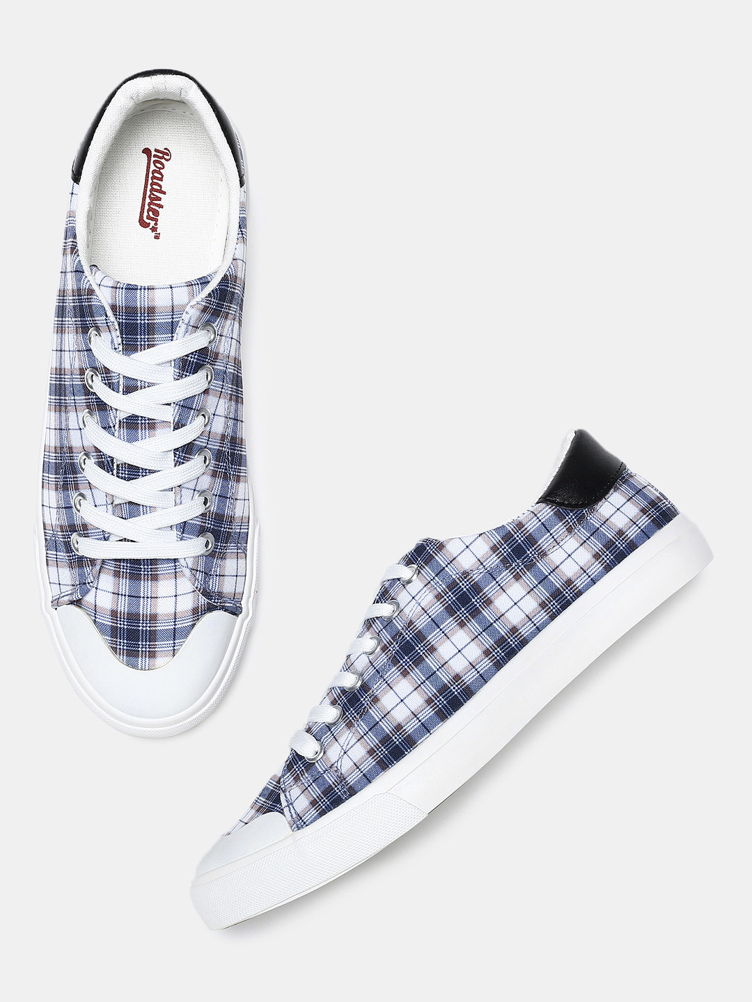 Buy The Roadster Lifestyle Co Women White & Navy Blue Printed Sneakers Casual Shoes for Women