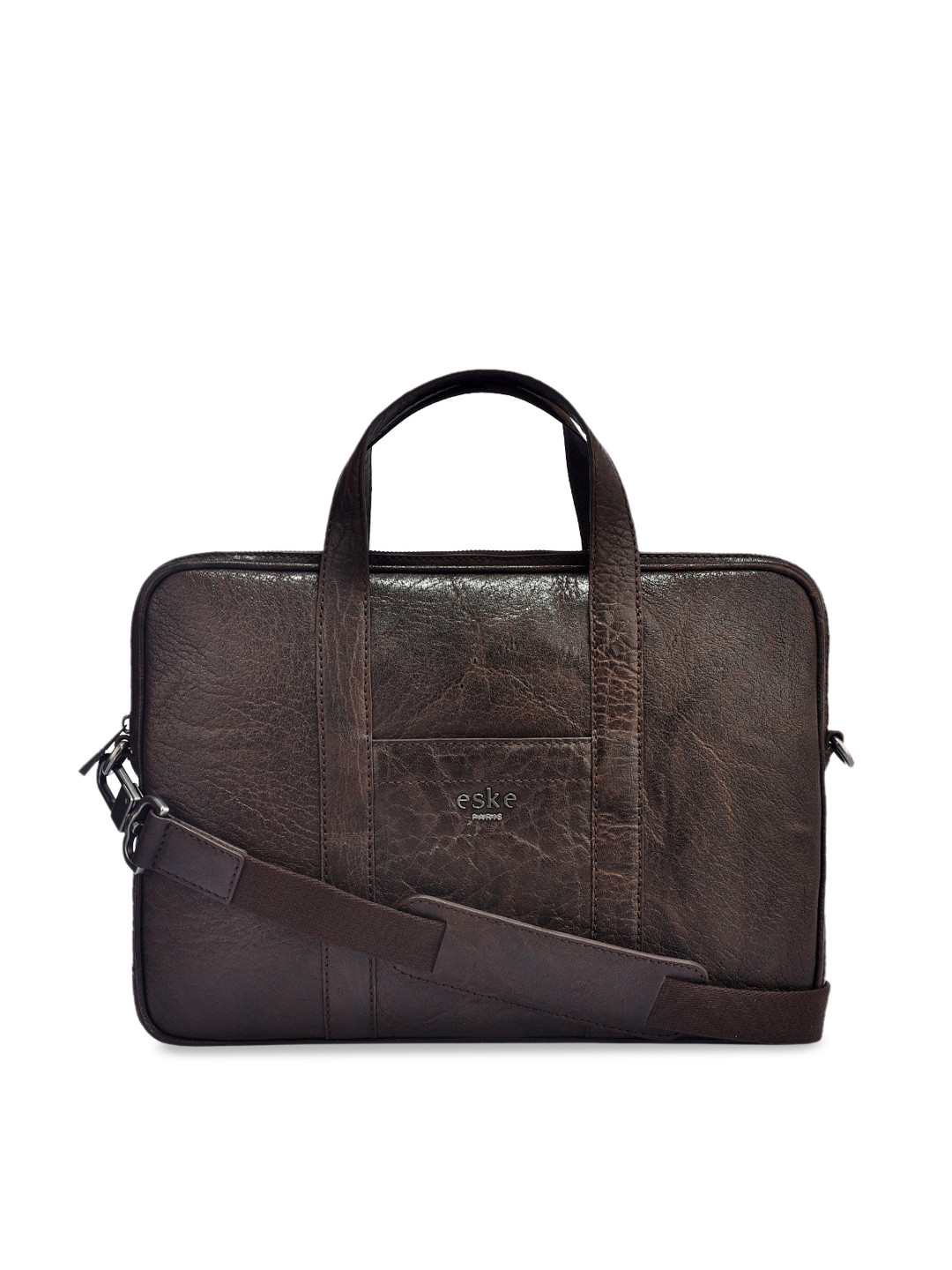 Buy Eske Men Brown Solid Leather Laptop Bag Laptop Bag for Men 9162913 Myntra