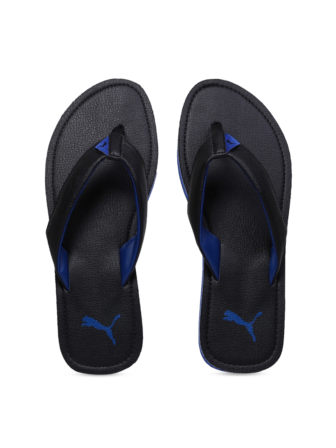 Buy Puma Men Black & Blue Solid Thong Flip Flops - Flip Flops for Men ...