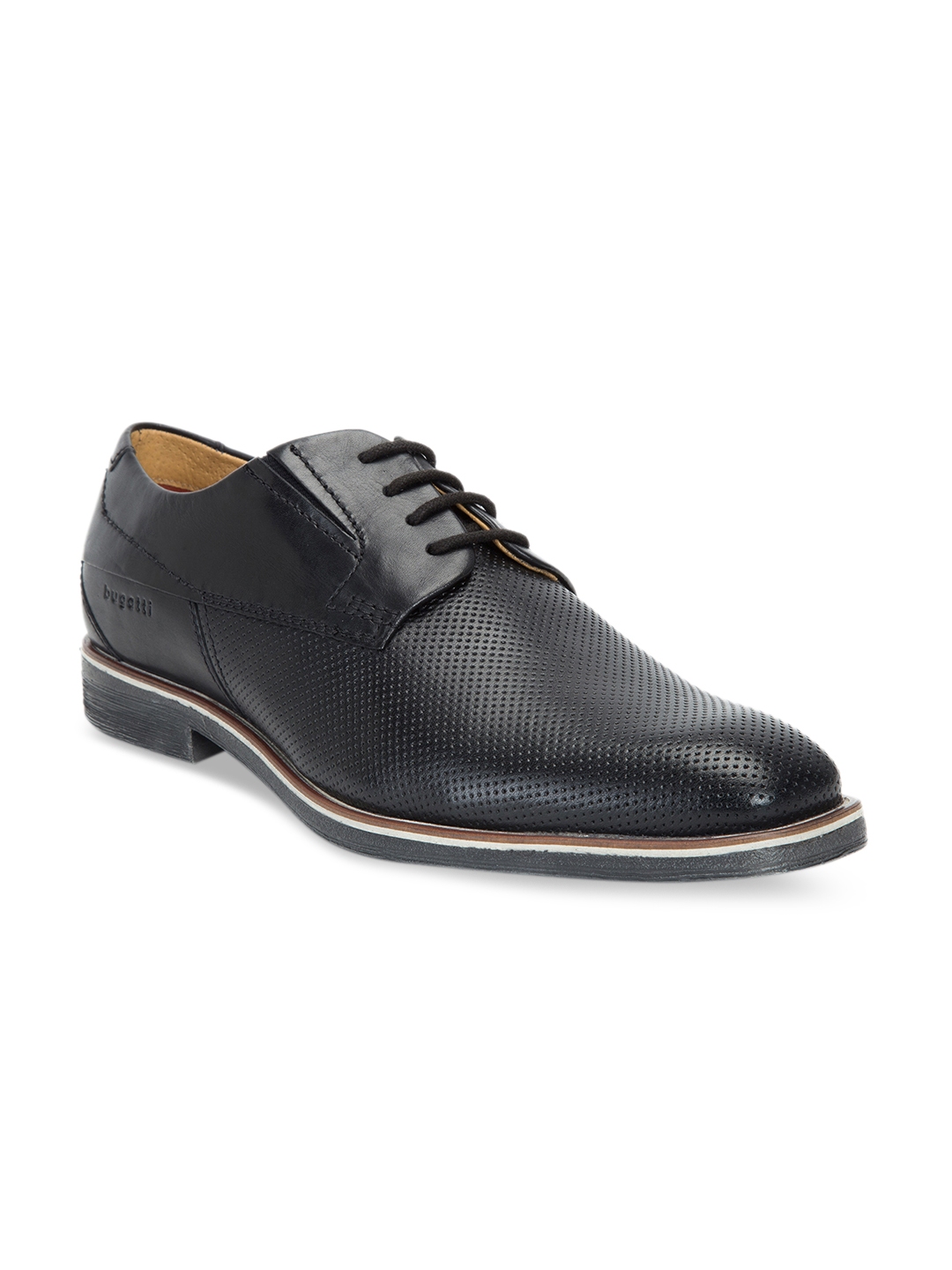 Buy Bugatti Men Black Leather Formal Derbys - Formal Shoes for Men ...