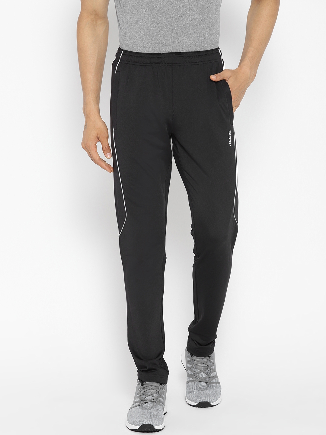Buy Alcis Men Black Solid Running Track Pants - Track Pants for Men ...