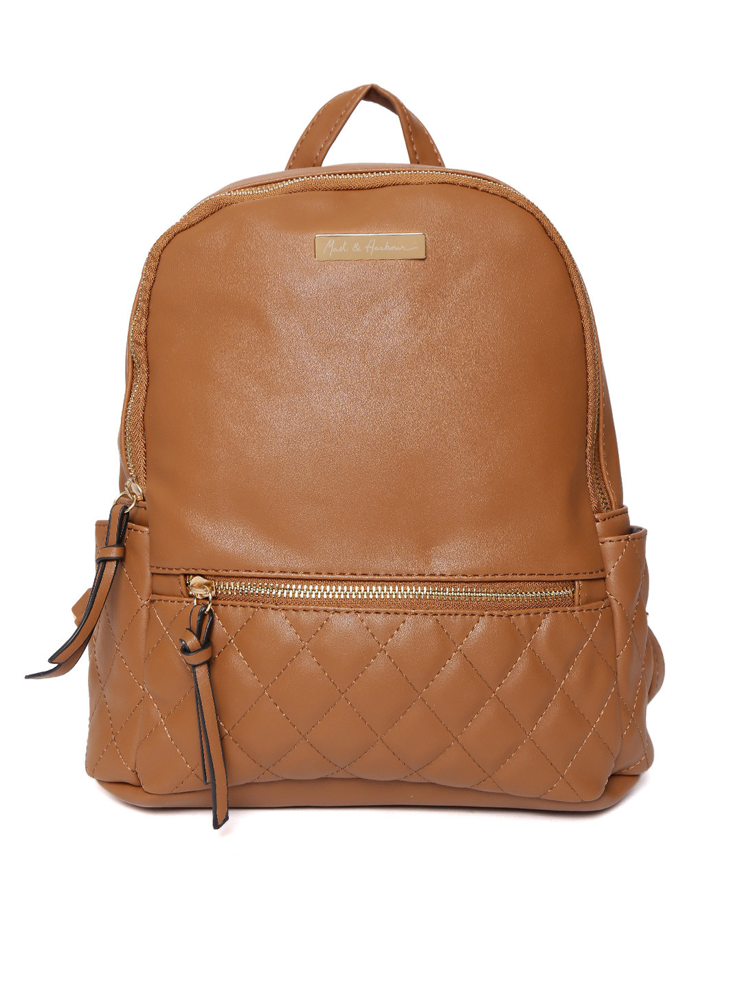 Buy Mast & Harbour Women Brown Quilted Backpack Backpacks for Women