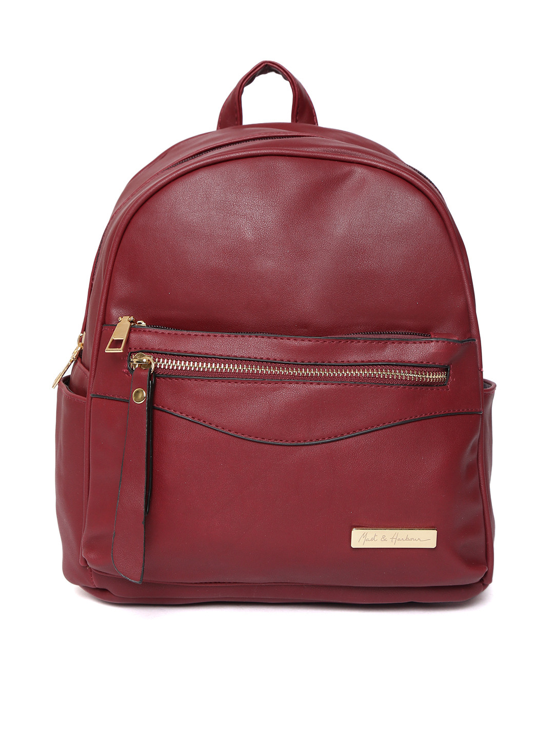 Buy DressBerry Women Maroon Solid Backpack - Backpacks for Women ...