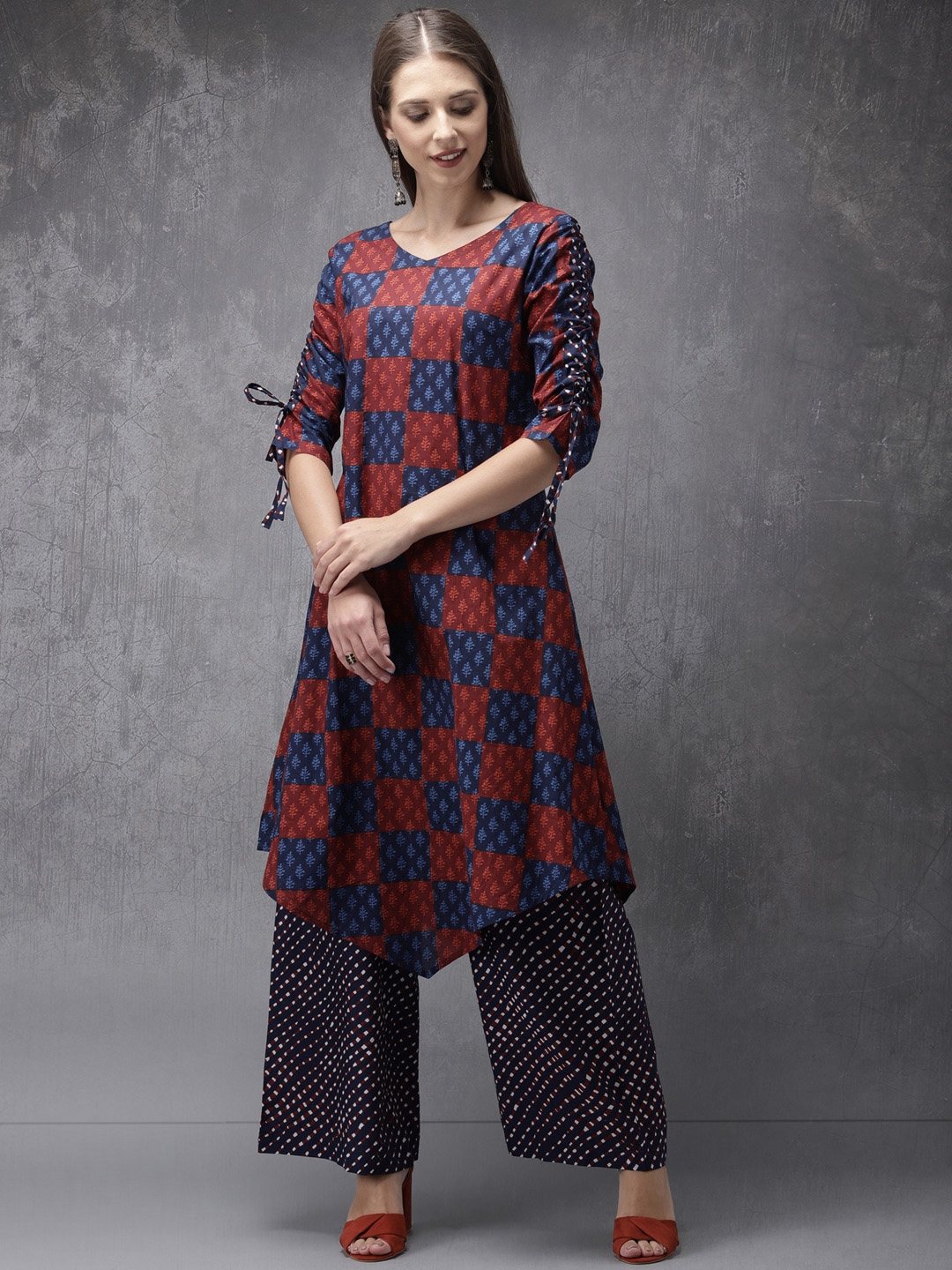 anouk maroon kurta set
