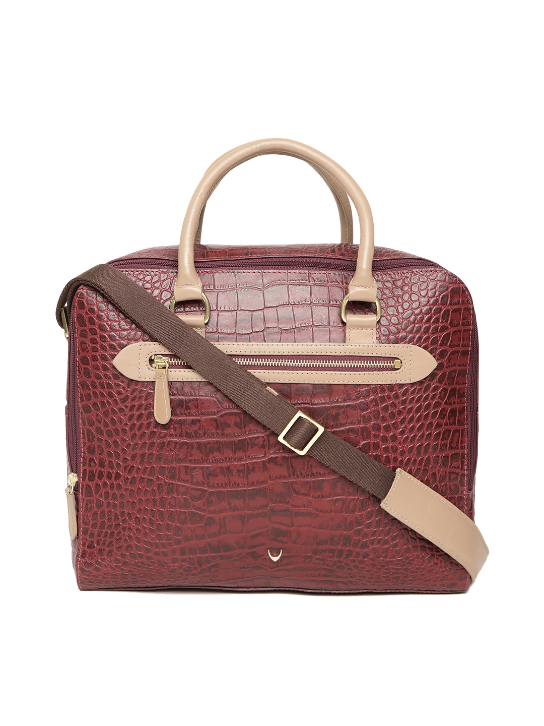 Buy Hidesign Women Maroon Croc Textured Leather Laptop Bag - Laptop Bag for Women 9204267 | Myntra