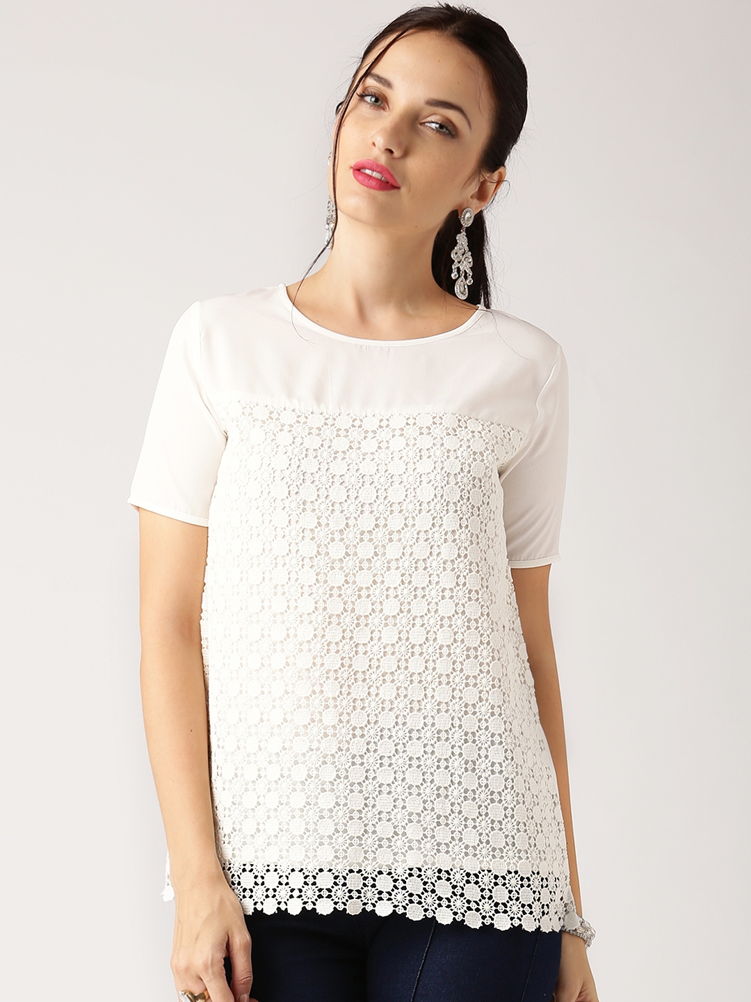 Buy All About You Off White Lace Top - Tops for Women 921140 | Myntra