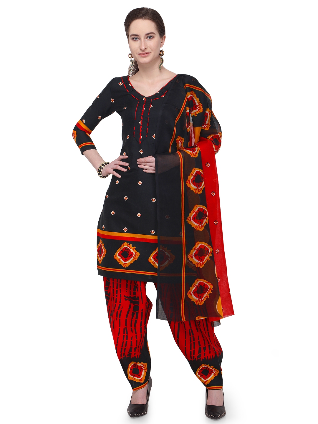 myntra unstitched churidar materials