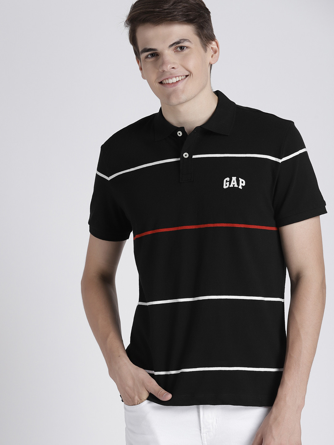 Buy GAP Men's Logo Stripe Polo Shirt Tshirts for Men 9216101 Myntra