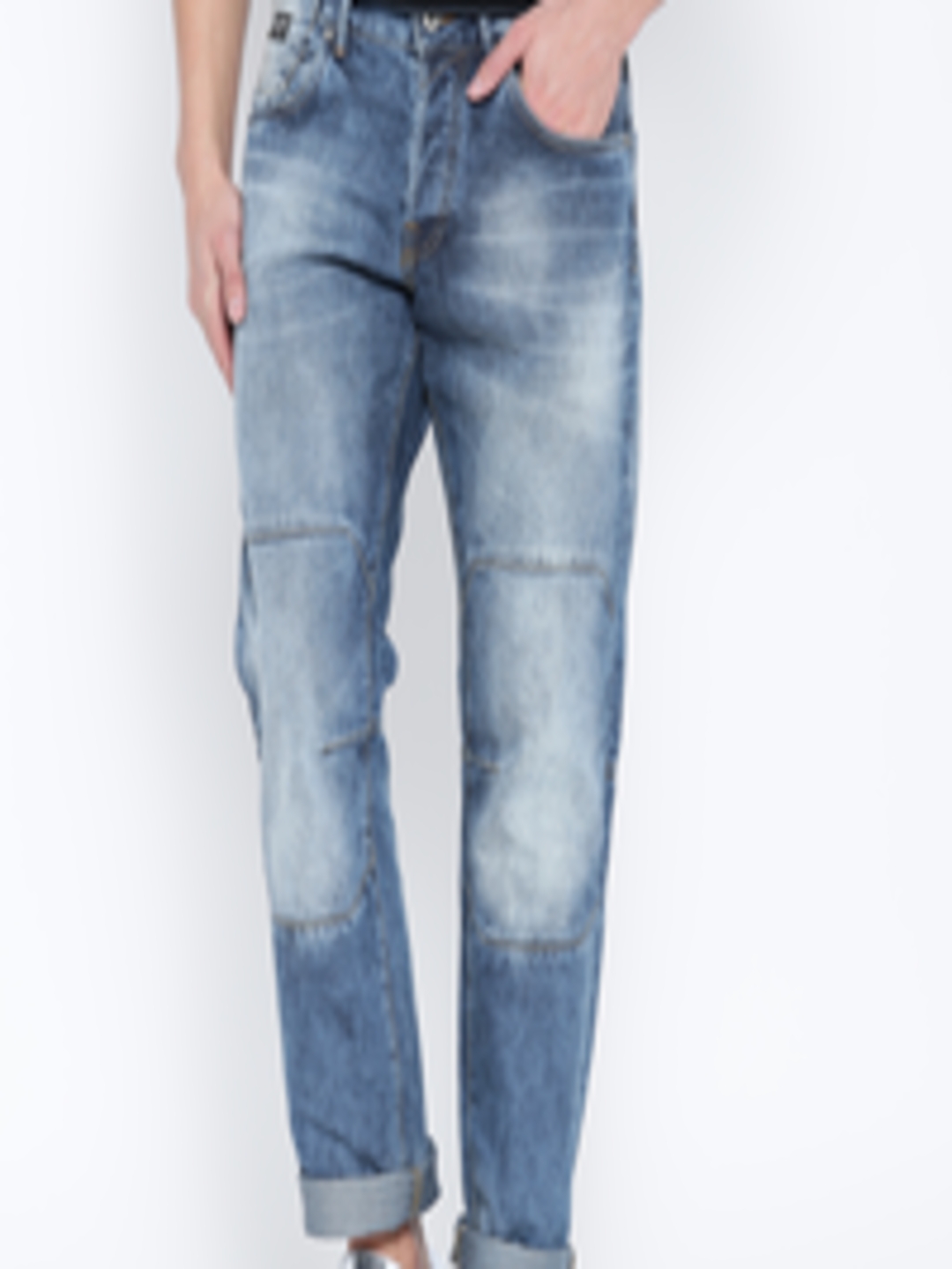Buy Jack & Jones Blue Washed Boxy Loose Fit Jeans - Jeans for Men