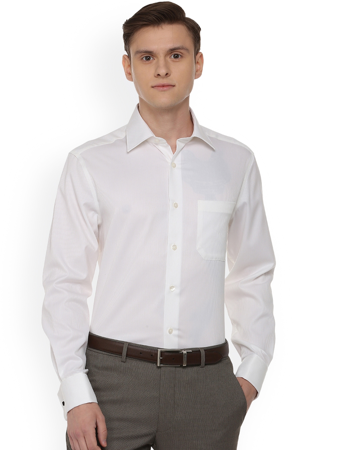 Buy Louis Philippe Men White Regular Fit Solid Formal Shirt - Shirts ...