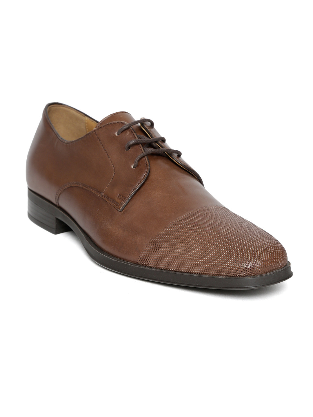 Buy Geox Men Brown Leather Textured Formal Derbys Formal Shoes for