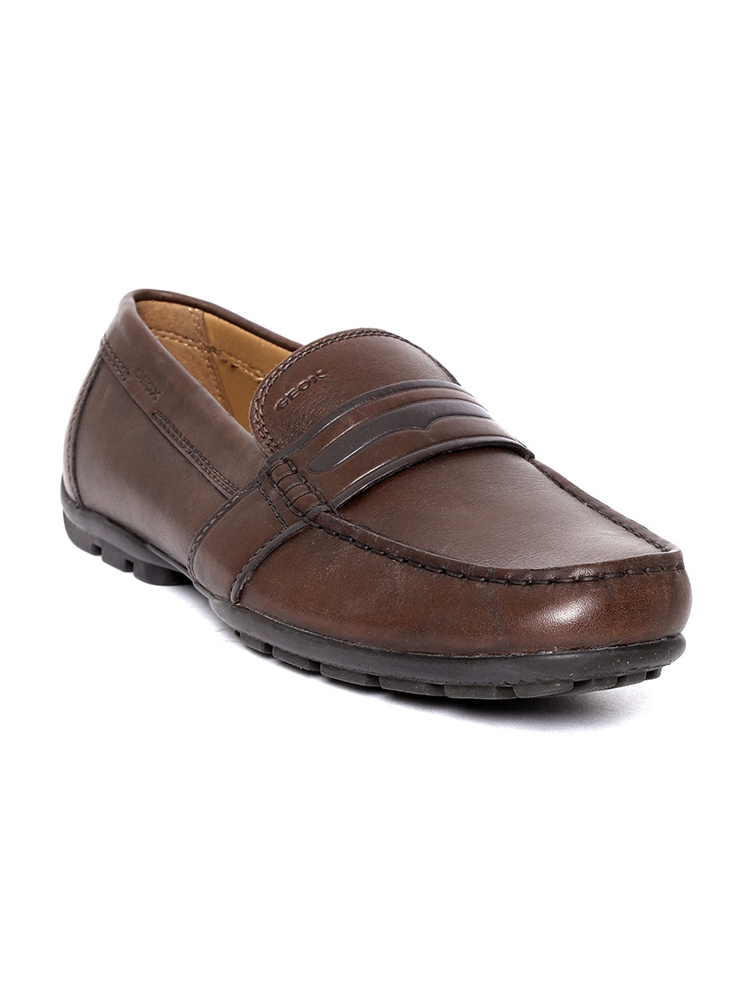 Buy Geox Men Coffee Brown Leather Loafers - Casual Shoes for Men ...