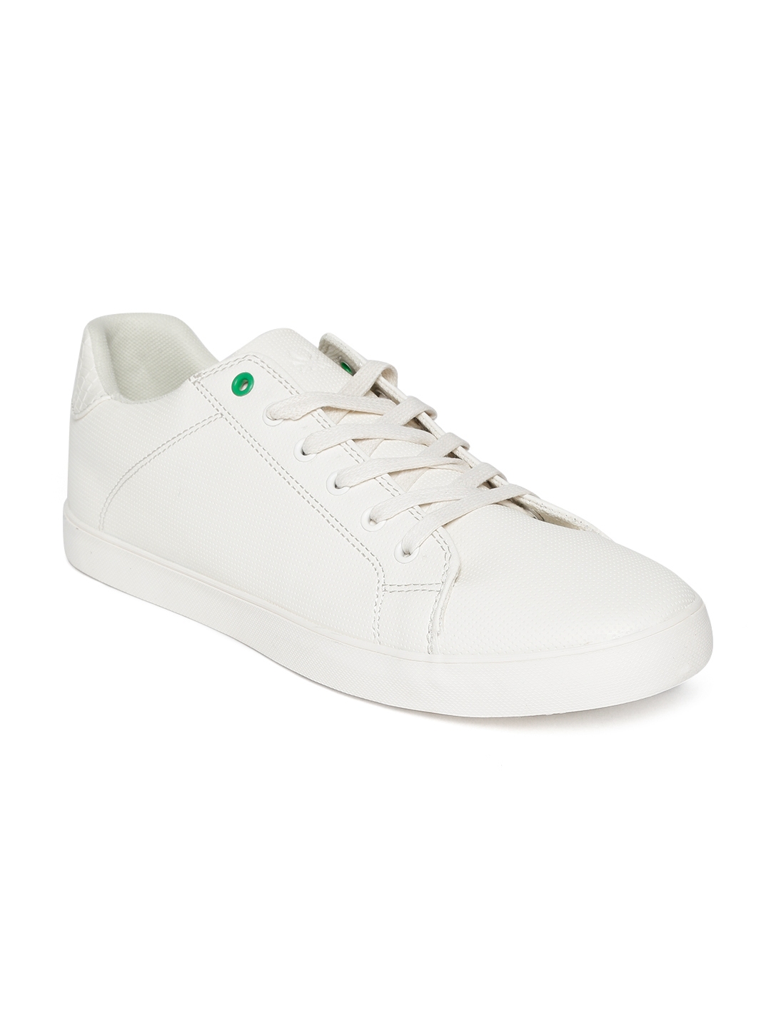 united colors of benetton men white textured sneakers