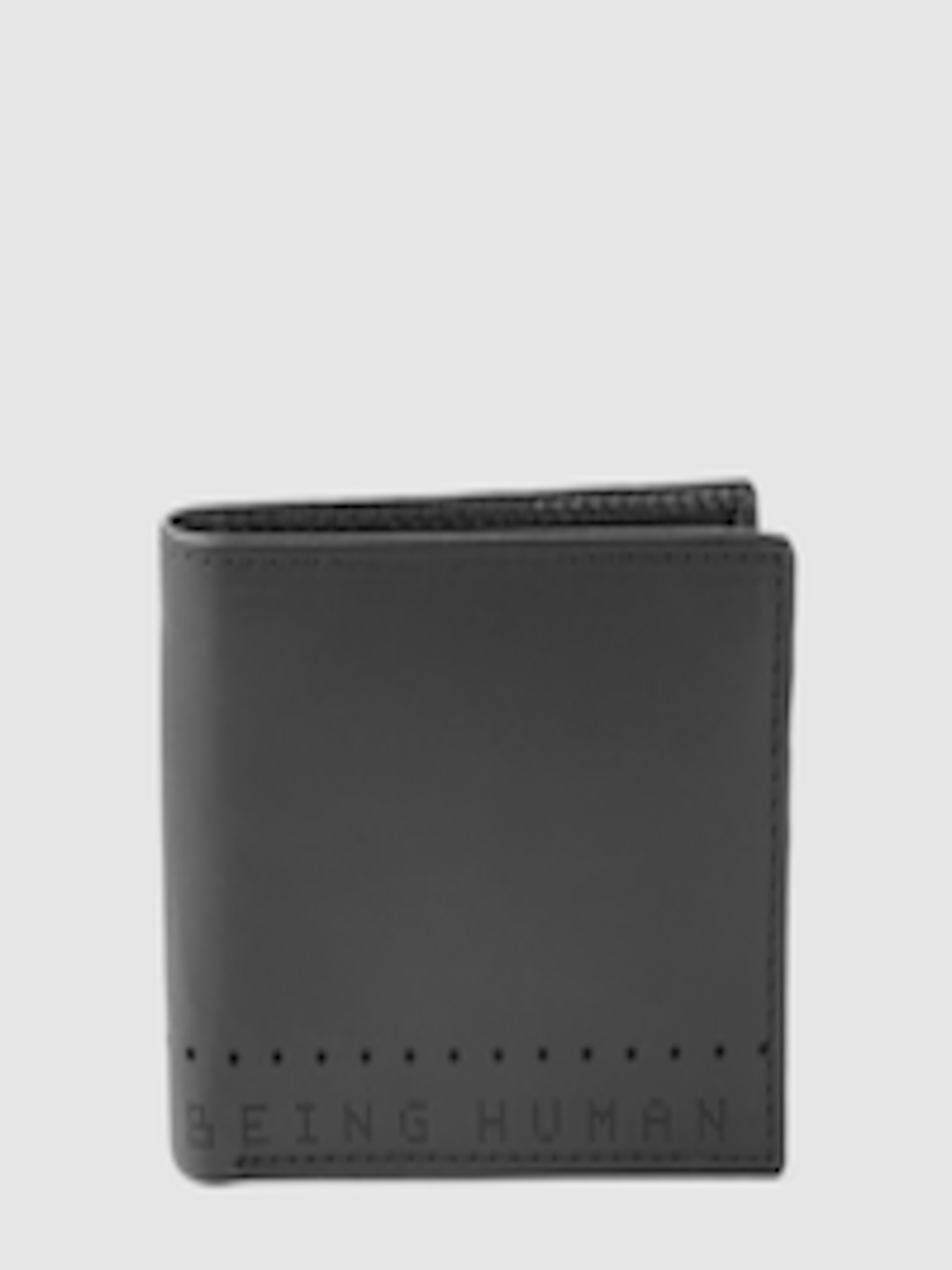 Buy Being Human Men Black Solid Leather Two Fold Wallet - Wallets for