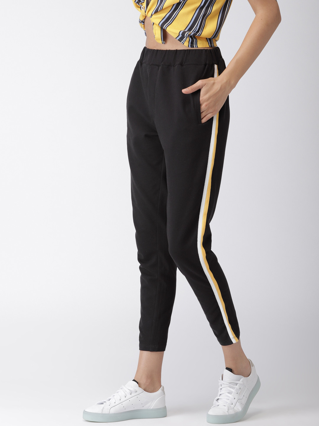 Buy Harvard Women Black Casual Solid Cropped Track Pants Track Pants