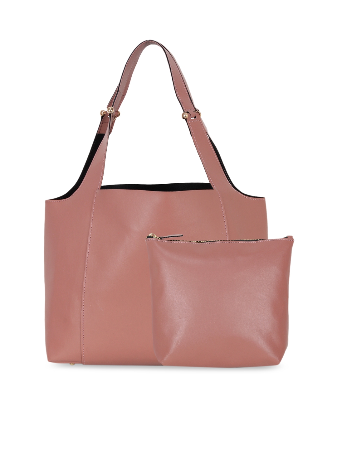 Buy Yelloe Women Peach Coloured Solid Tote Bag - Handbags for Women ...