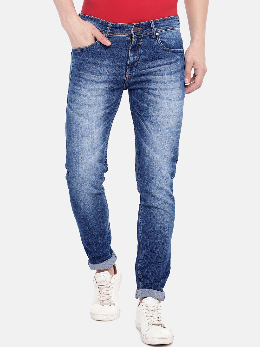Buy High Star Men Blue Slim Fit Mid Rise Clean Look Stretchable Jeans