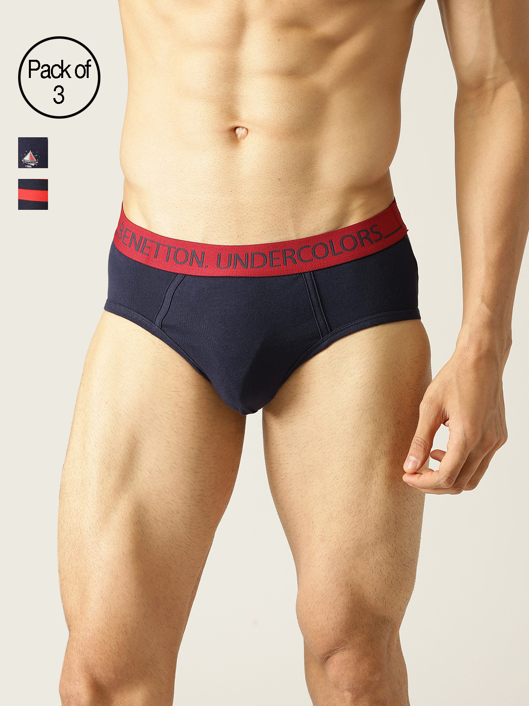 Buy Undercolors Of Men Pack Of 3 Basic Briefs 19P3P80VP40DI901