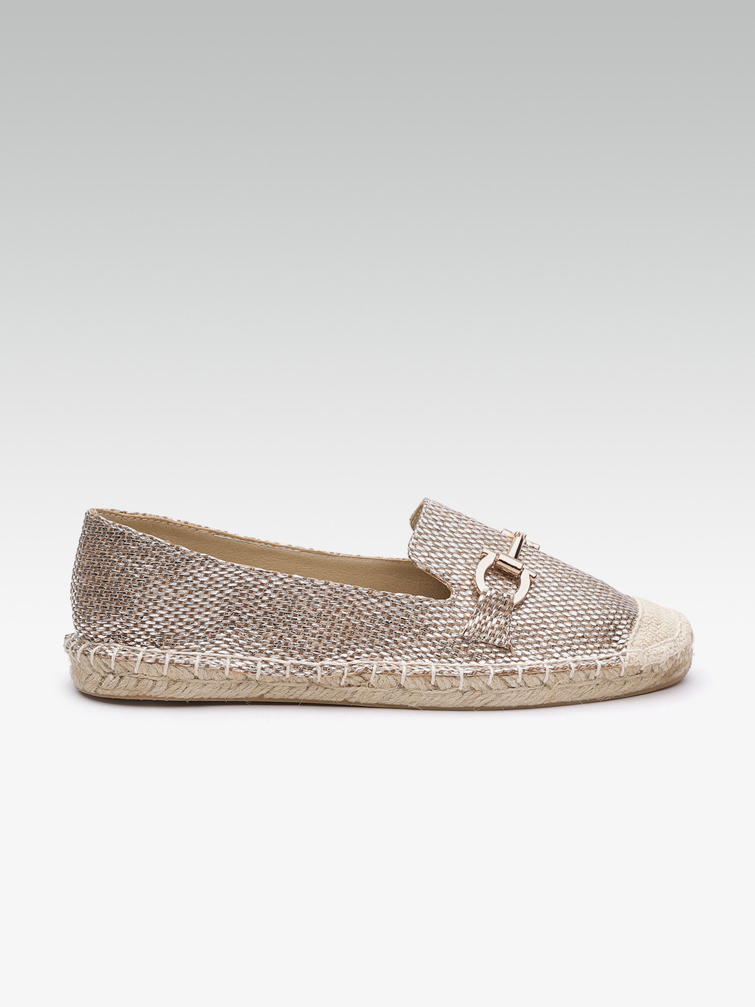 Buy DOROTHY PERKINS Women Rose Gold Toned Woven Design Espadrilles