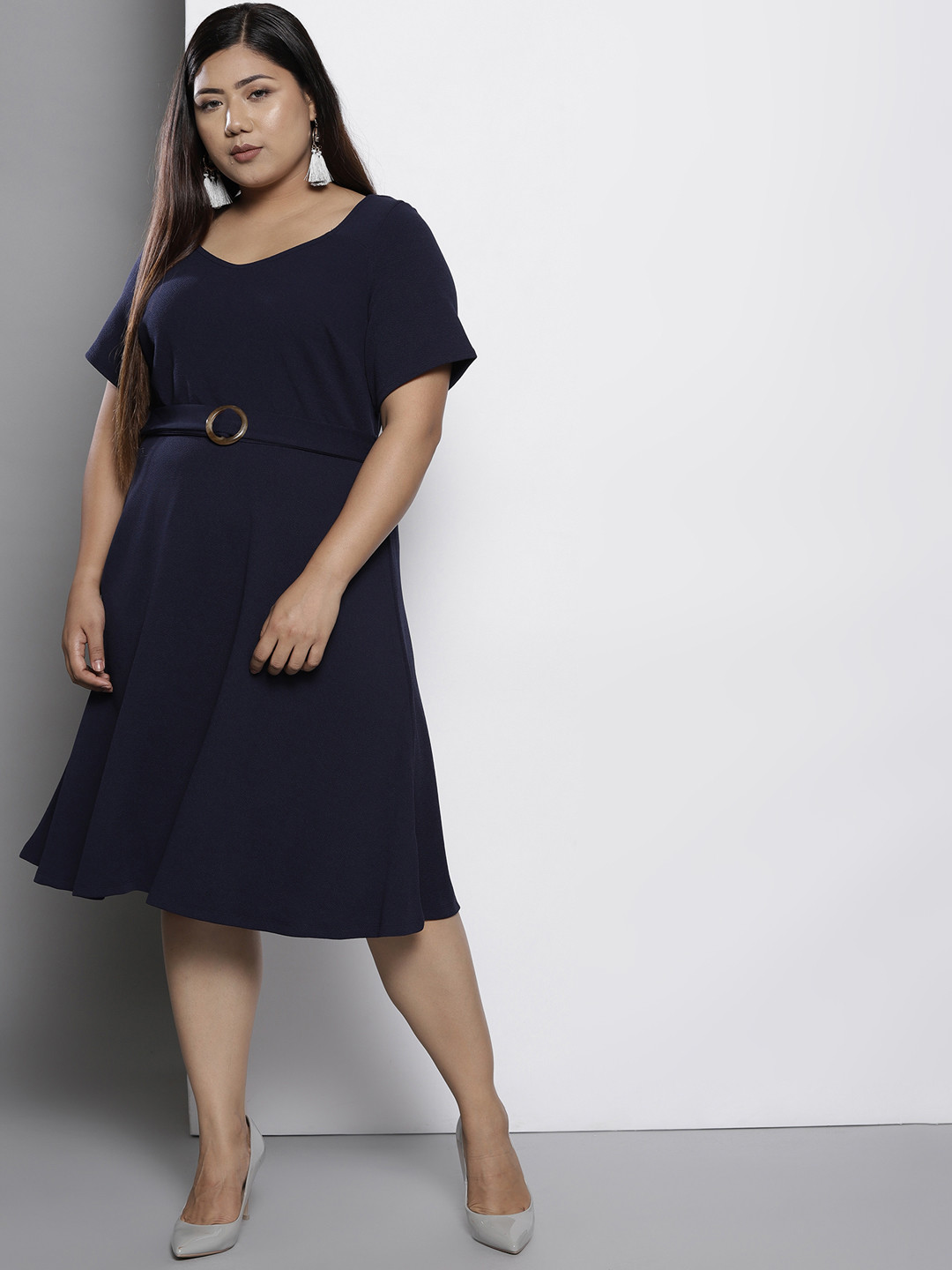 Buy DOROTHY PERKINS Women Navy Blue Solid A Line Dress Dresses for