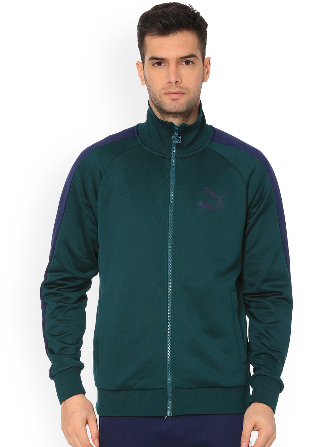 Buy Puma Men Green Solid Sporty Iconic T7 Track Jacket Jackets for