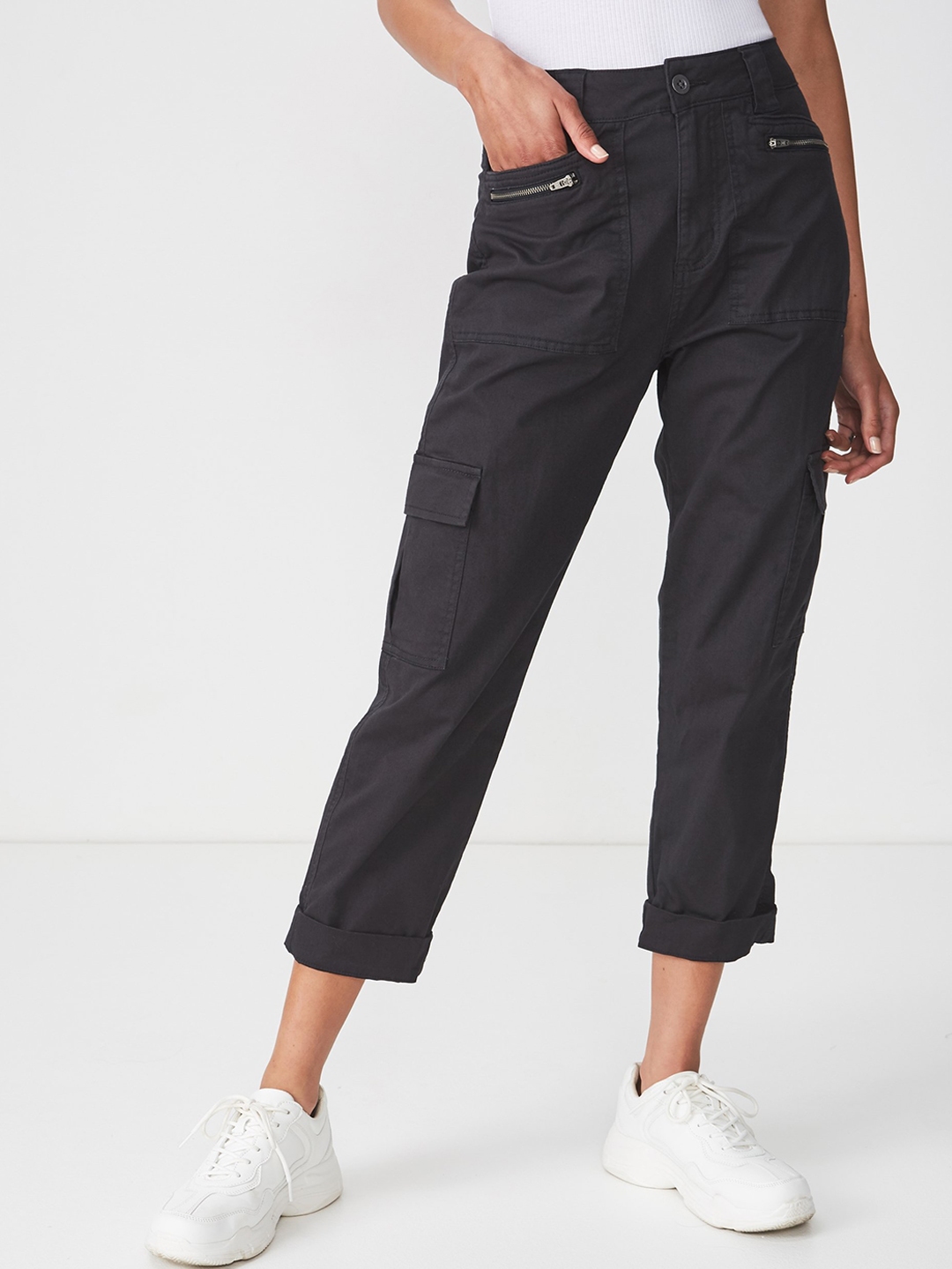 women's black cargos
