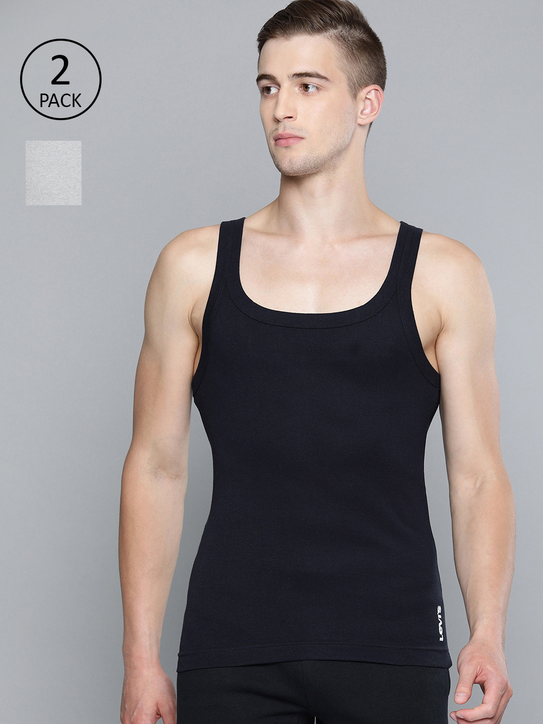 Buy Levis Men Pack Of Two Solid Innerwear Vests VT 100CA 2PK STYLE 015
