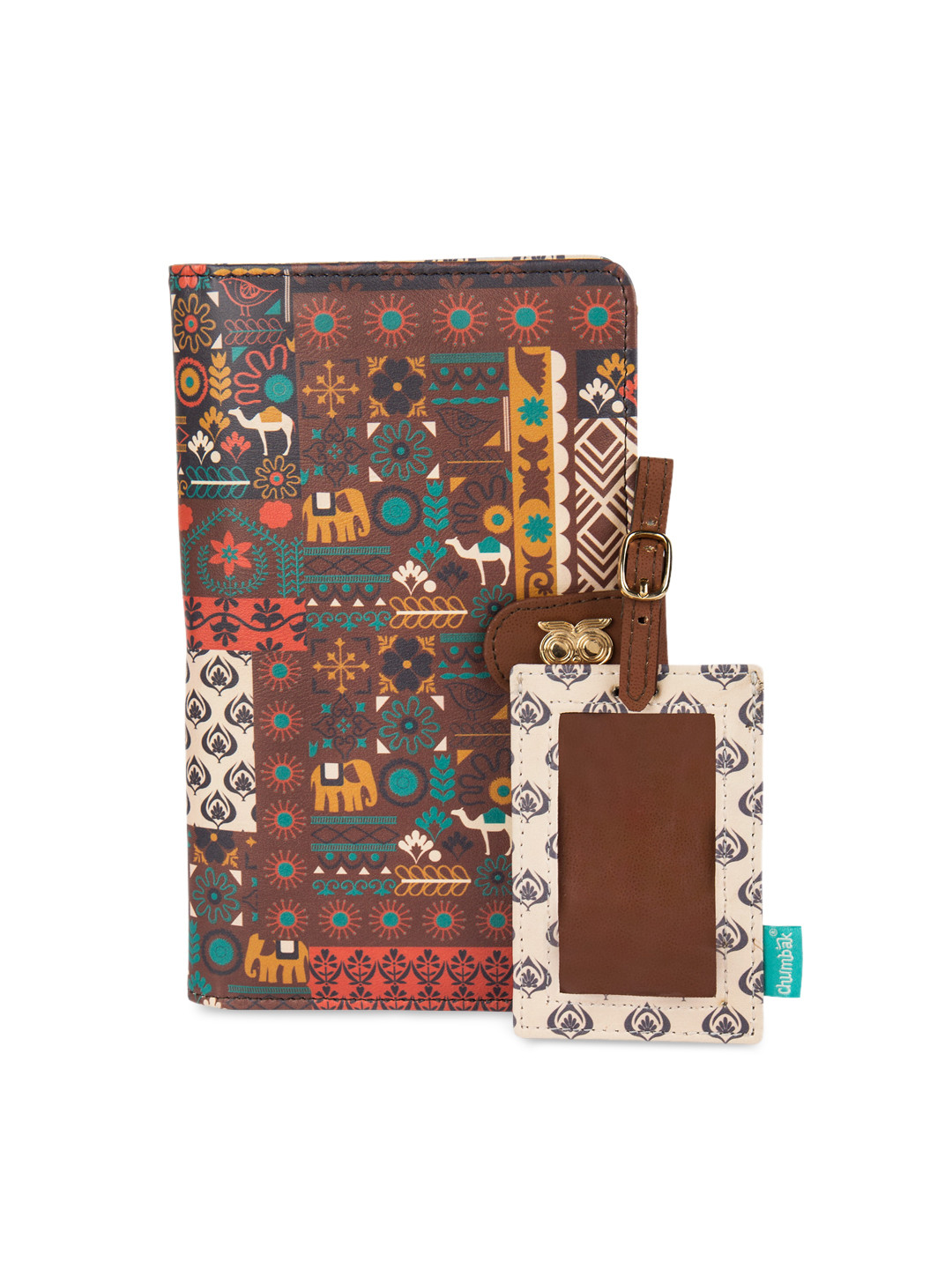 Buy Chumbak Women Brown Printed Two Fold Wallet Wallets for Women