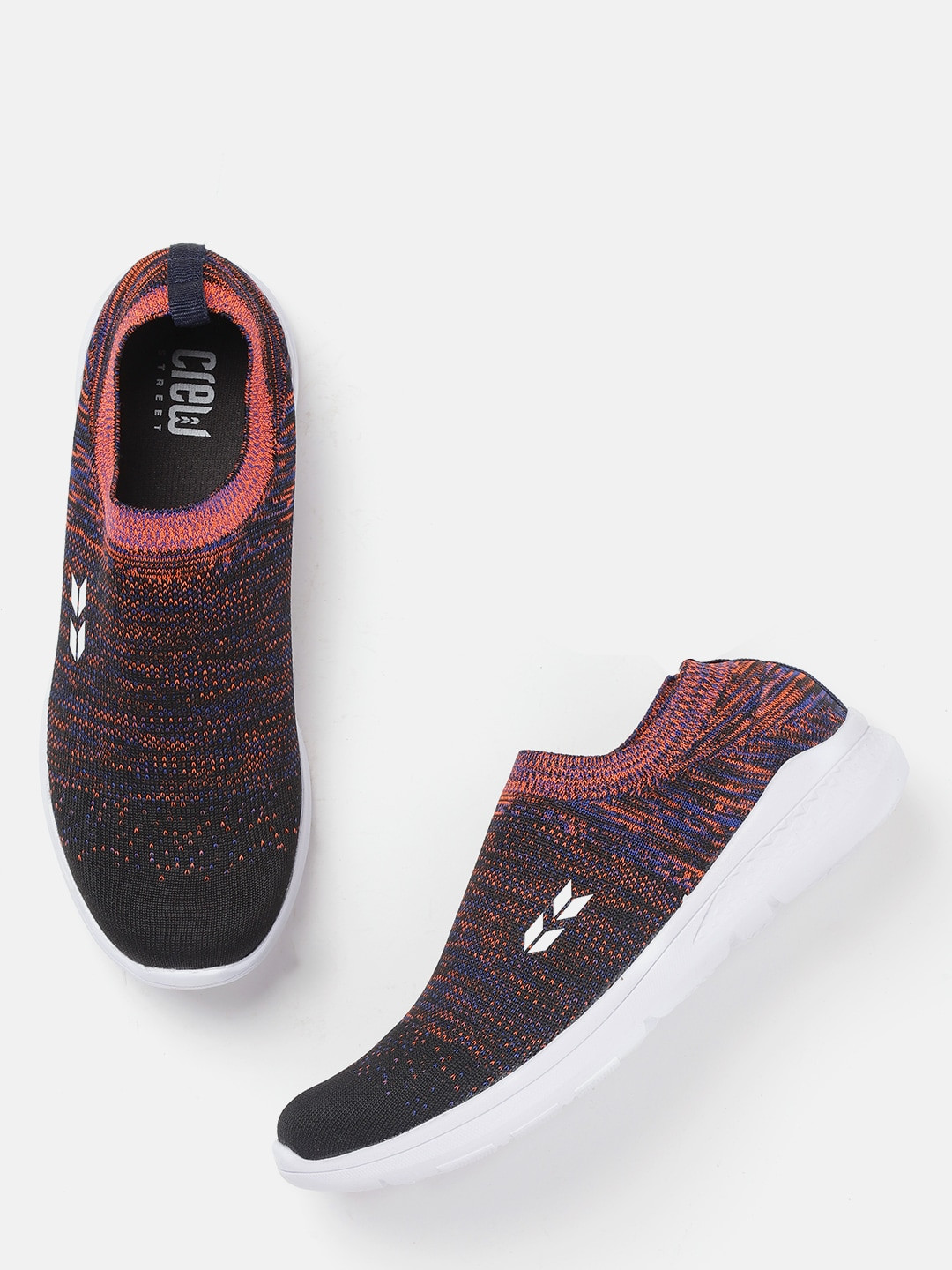 Buy Crew STREET Women Black &amp; Pink Woven Design Running