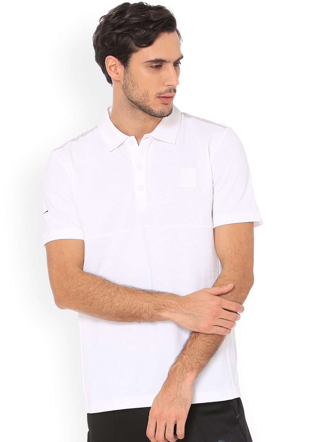 puma white collar tshirt