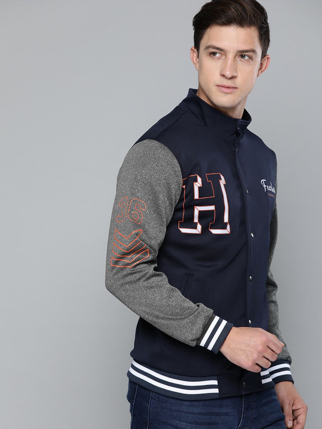 Buy Harvard Men Navy Printed Varsity Jacket Jackets for Men 9297699
