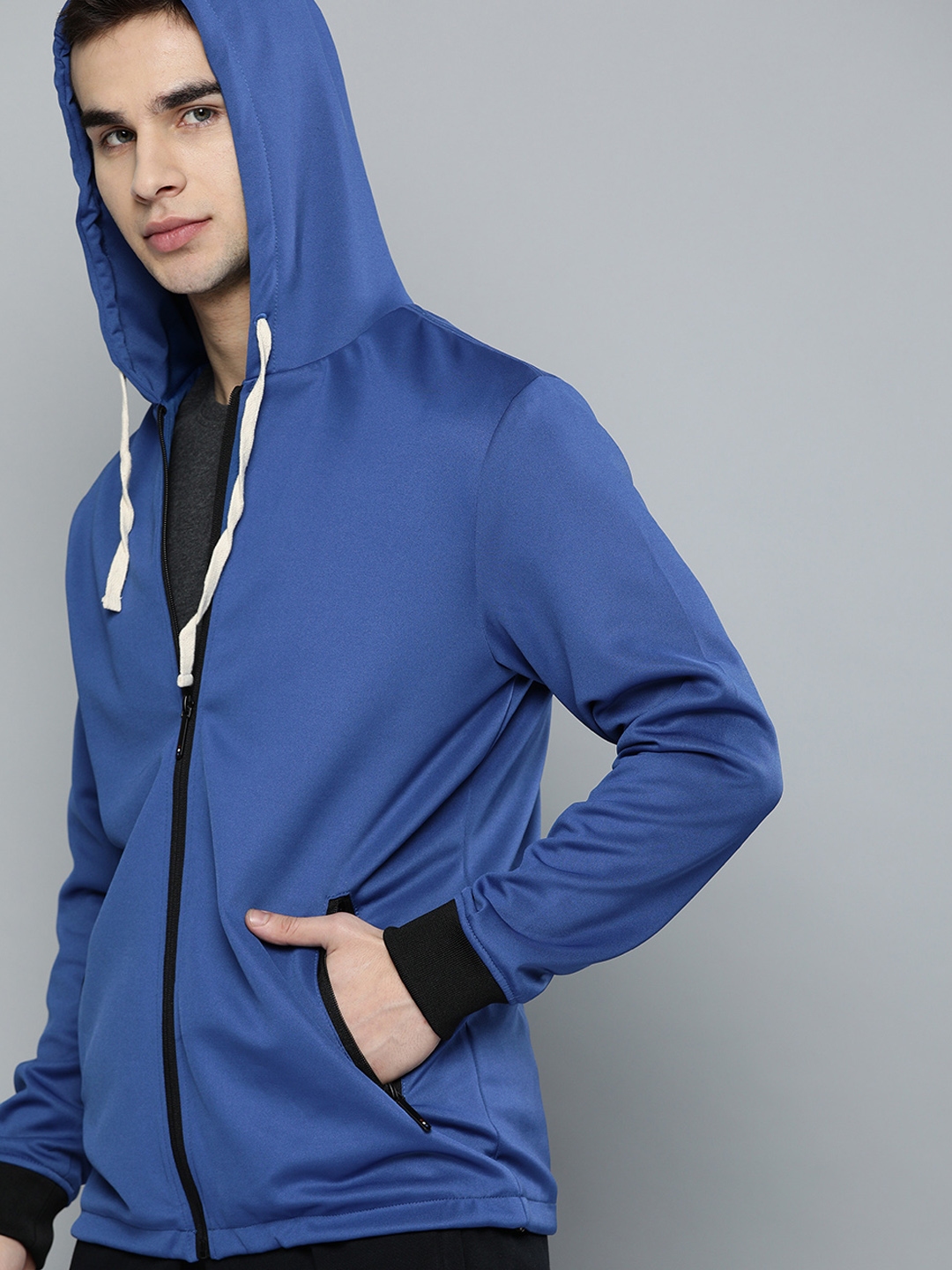 Buy Harvard Men Blue Solid Sporty Jacket - Jackets for Men 9297865 | Myntra