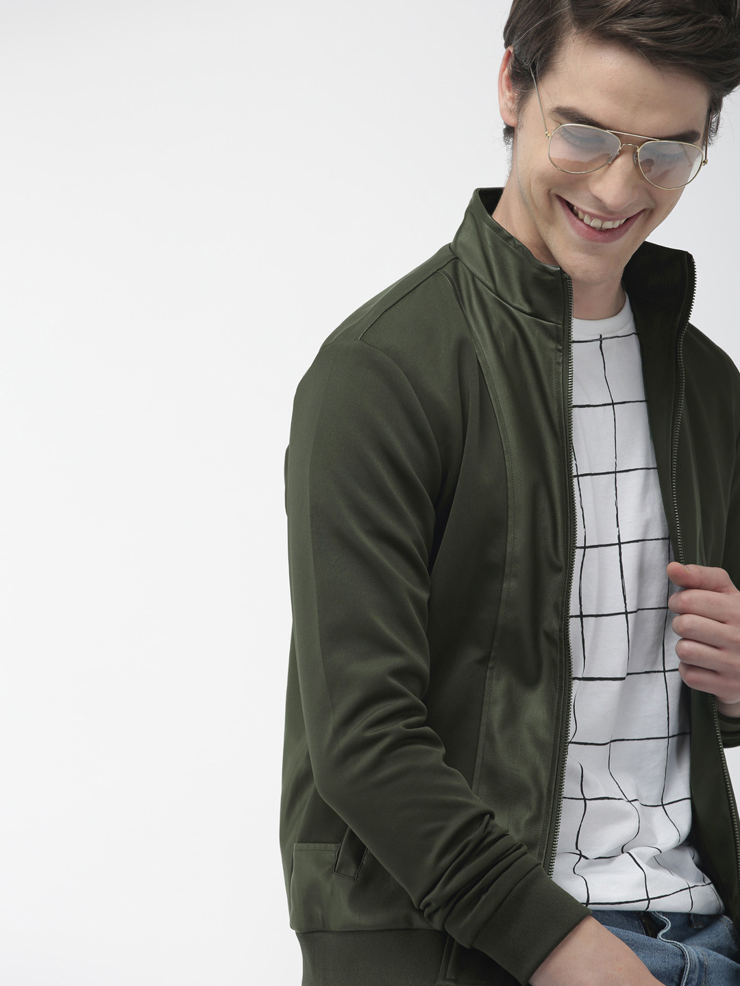 Buy Mast & Harbour Men Olive Green Solid Jacket Jackets for Men