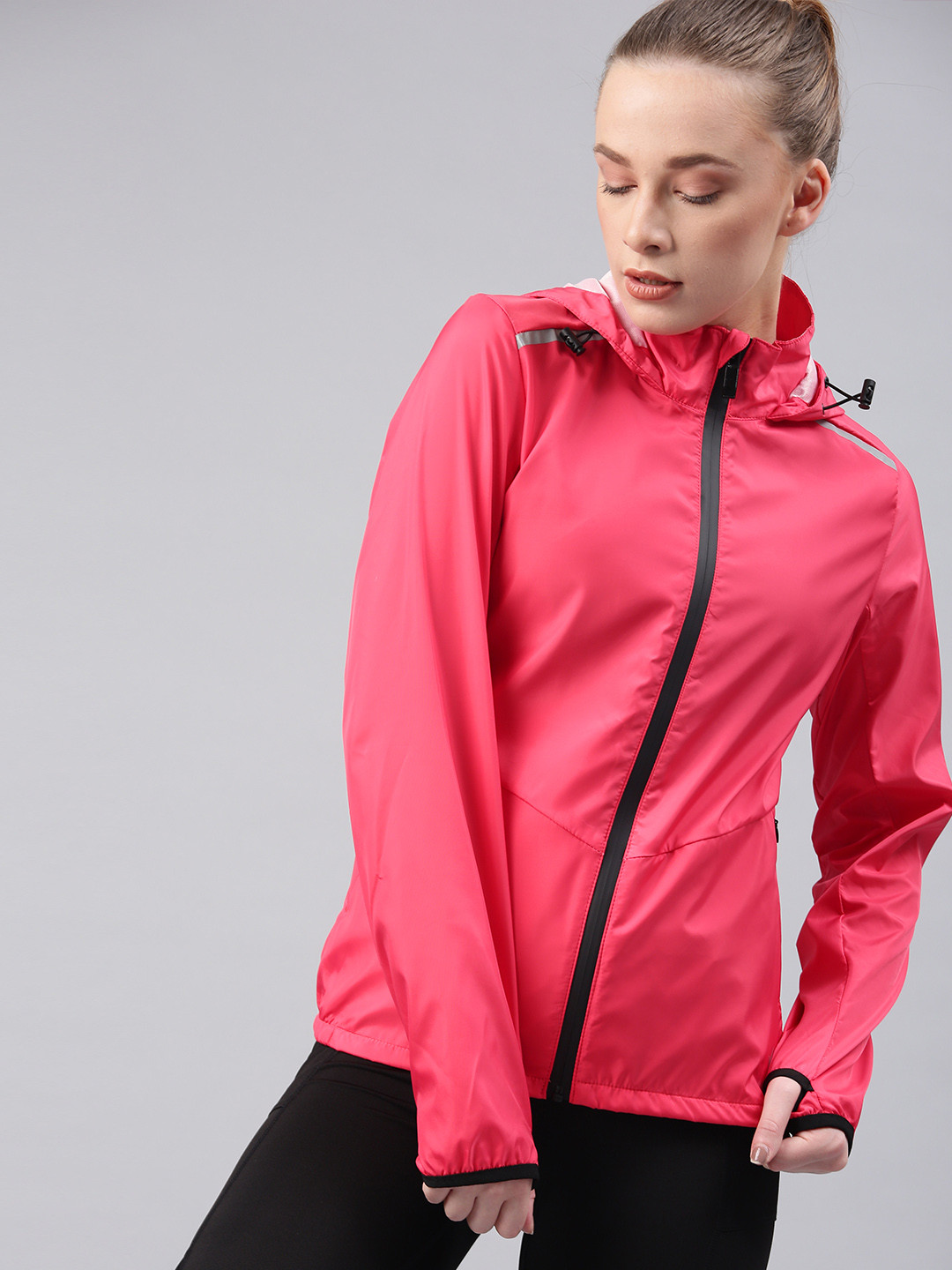 HRX by Hrithik Roshan Women Pink Solid Running Sporty Jacket