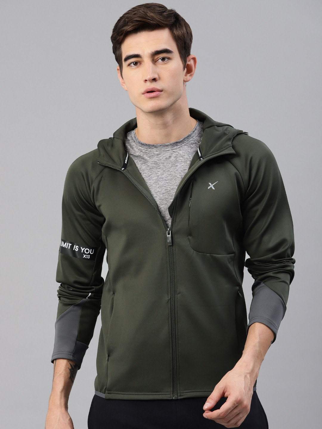Buy HRX By Hrithik Roshan Men Olive Green Solid Running Jacket