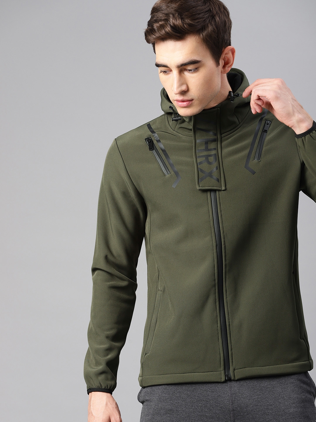 Hrx olive green jacket cheap
