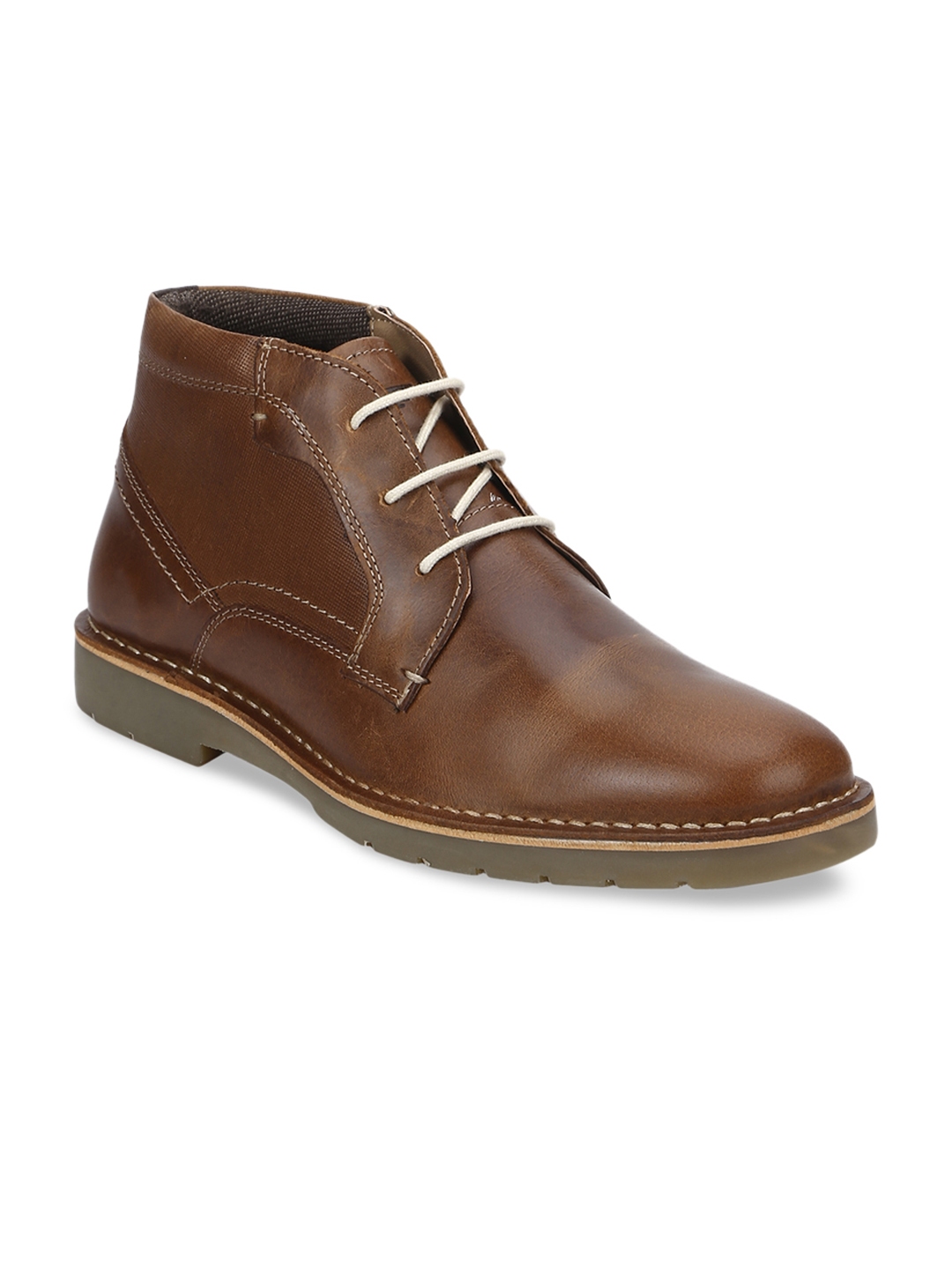red tape men's dark brown derby shoes