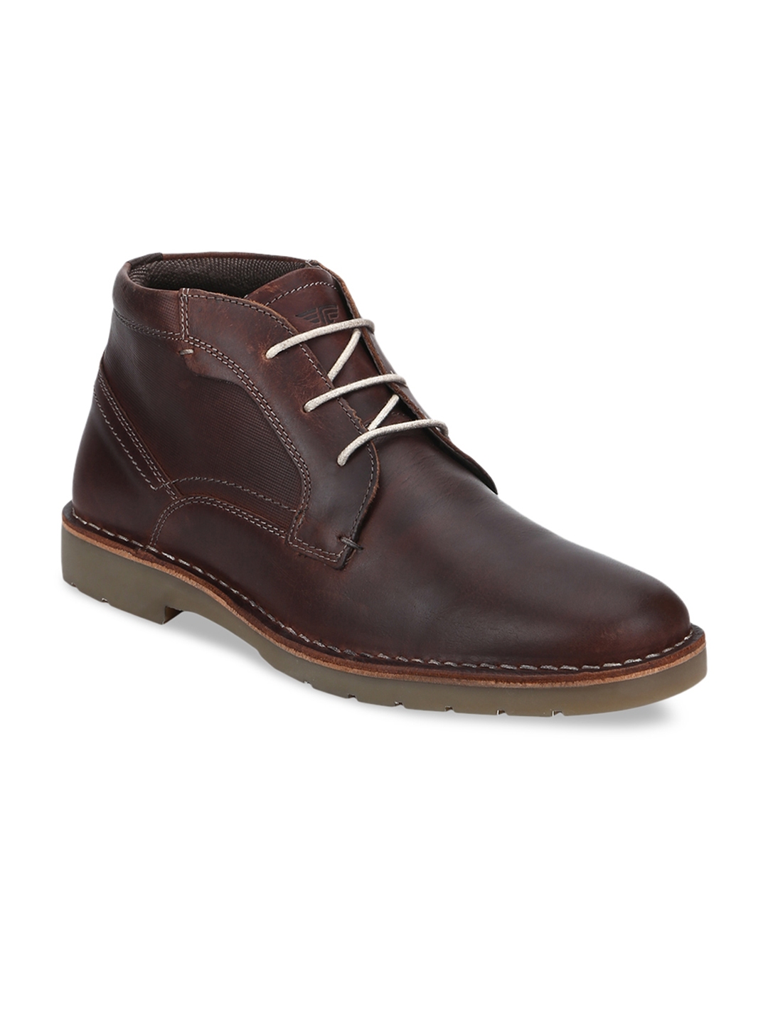 red tape men's dark brown derby shoes
