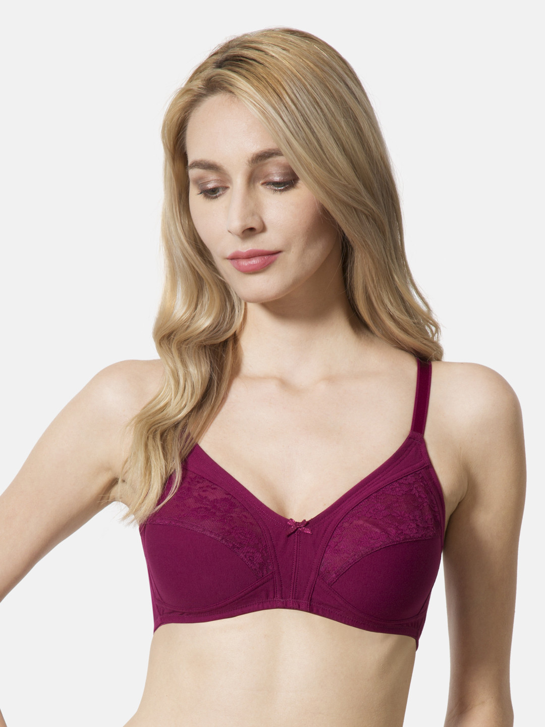 Buy Van Heusen Women Burgundy Solid Anti Bacterial Wireless Bra Bra