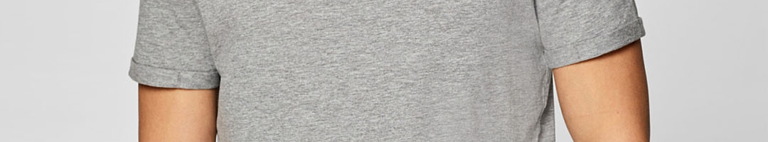 Buy ESPRIT Men Grey Melange Solid Round Neck T Shirt - Tshirts for Men ...