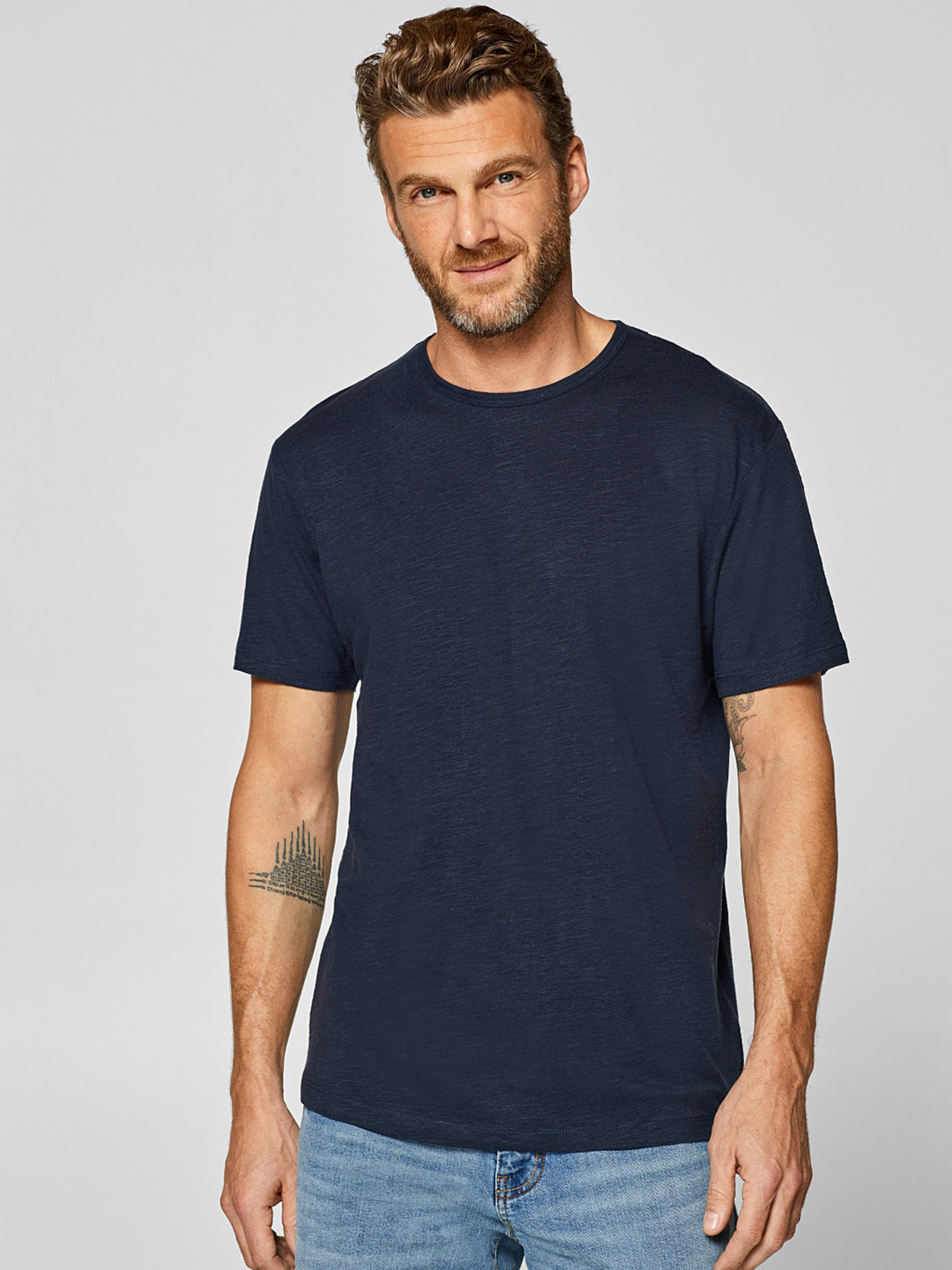 Buy ESPRIT Men Navy Blue Solid Round Neck T Shirt Tshirts for Men 9307439 Myntra