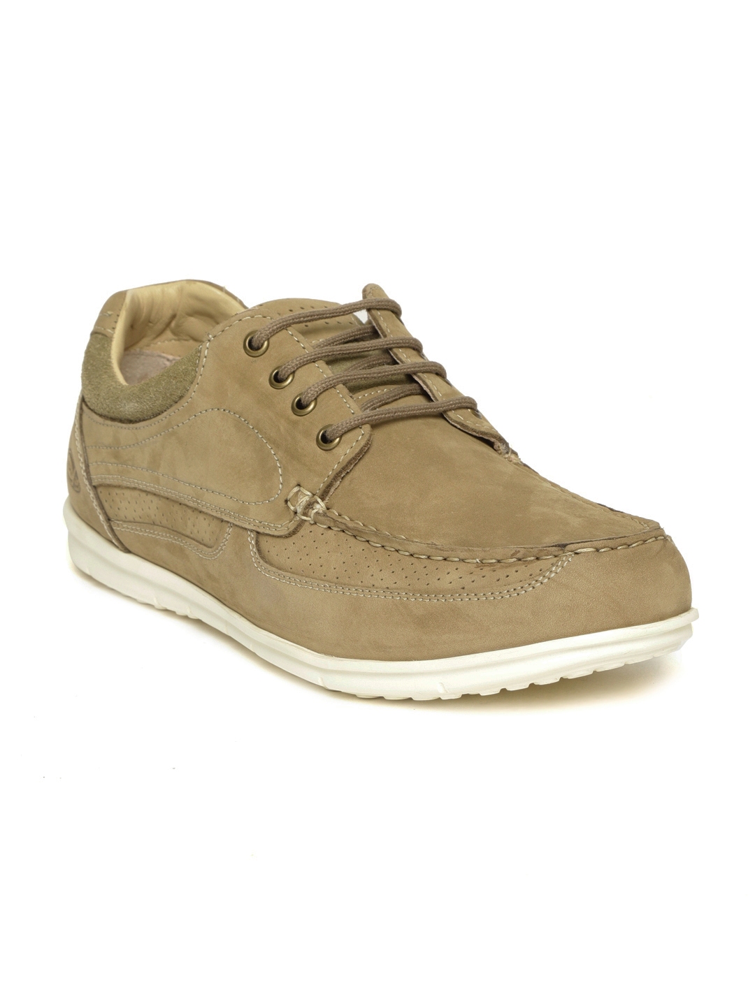 Buy Woodland Men Khaki Nubuck Leather Sneakers - Casual Shoes for Men ...