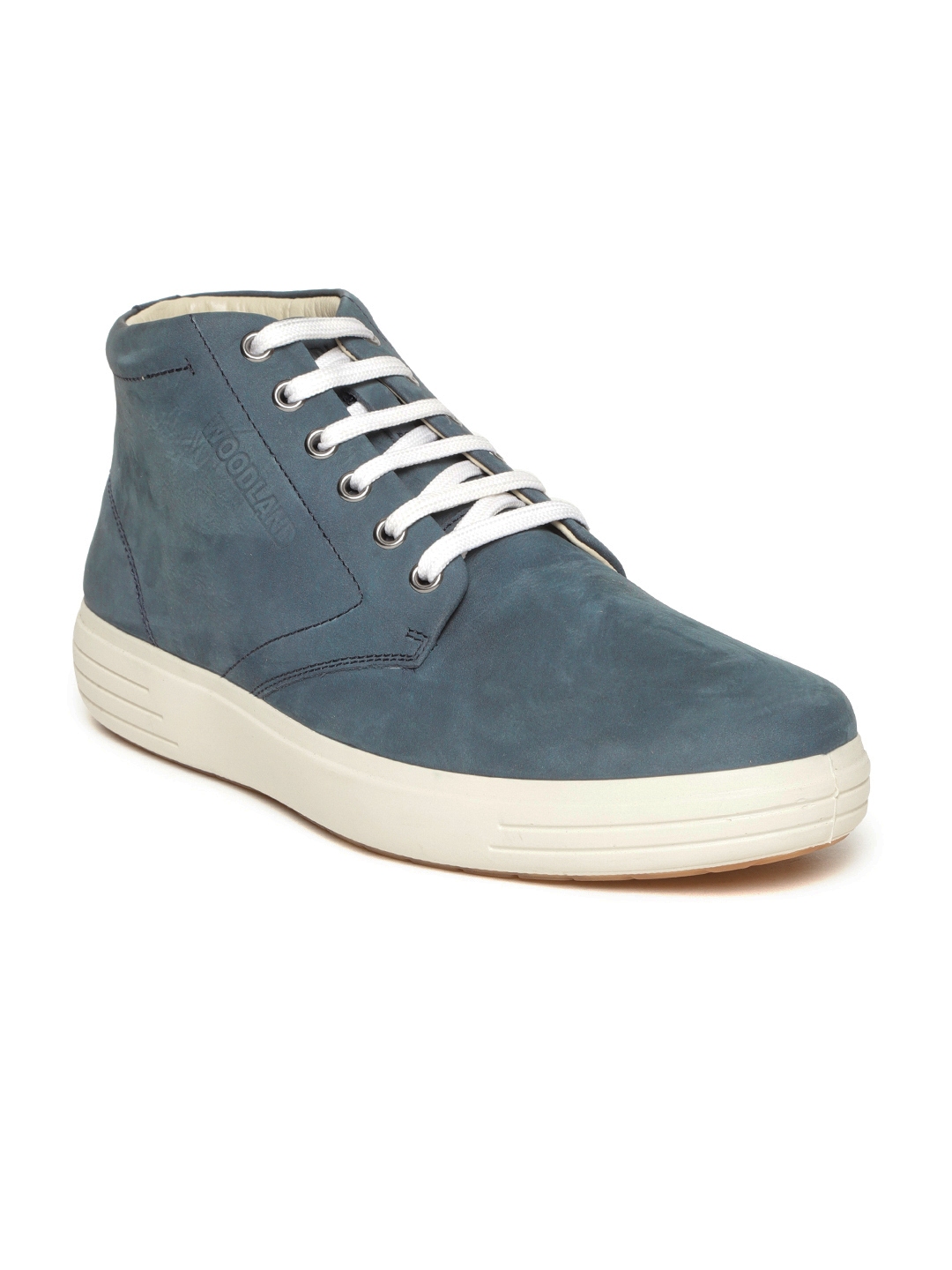 Buy Woodland Men Blue Nubuck Leather Mid Top Sneakers - Casual Shoes ...