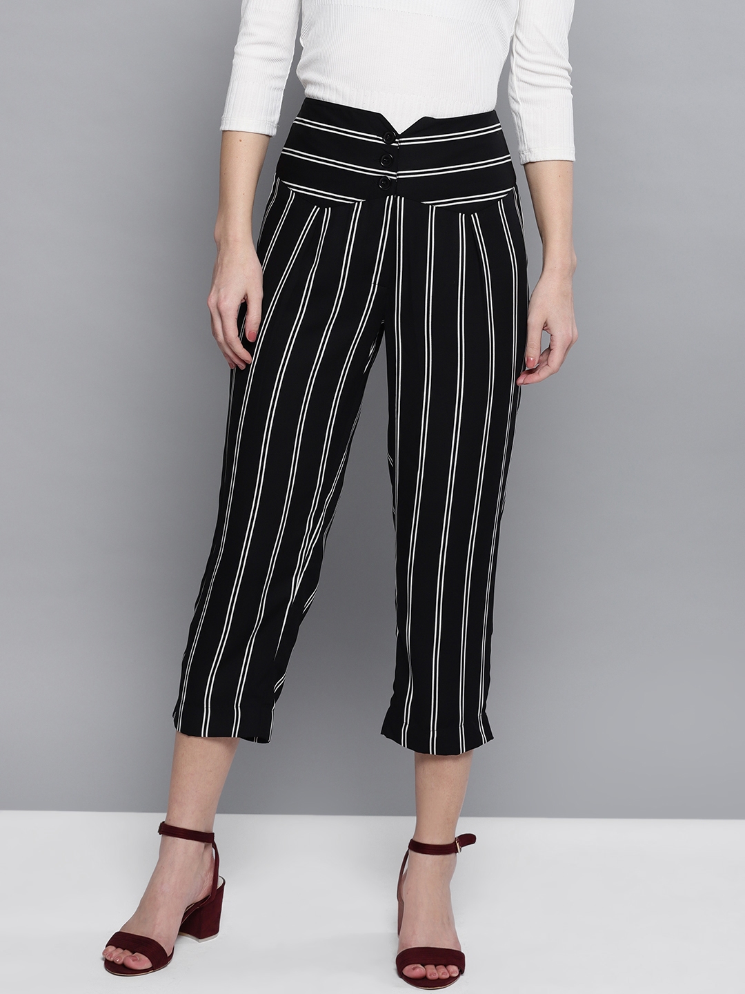 white striped trousers womens