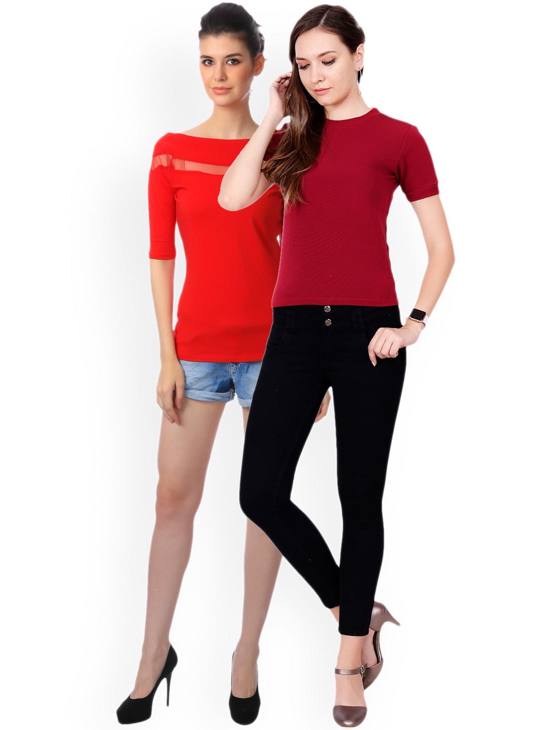 Buy SCORPIUS Women Pack Of 2 Solid Tops Tops for Women 9340725 Myntra