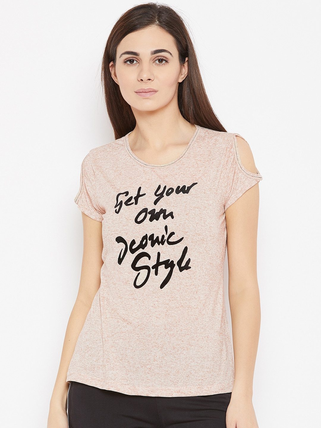 Buy Sweet Dreams Women Beige Printed Lounge T Shirt - Lounge Tshirts for Women 9341287 | Myntra