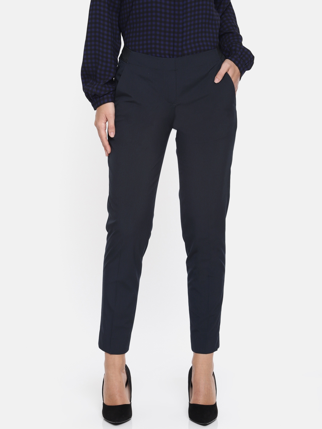 navy blue formal trousers ladies