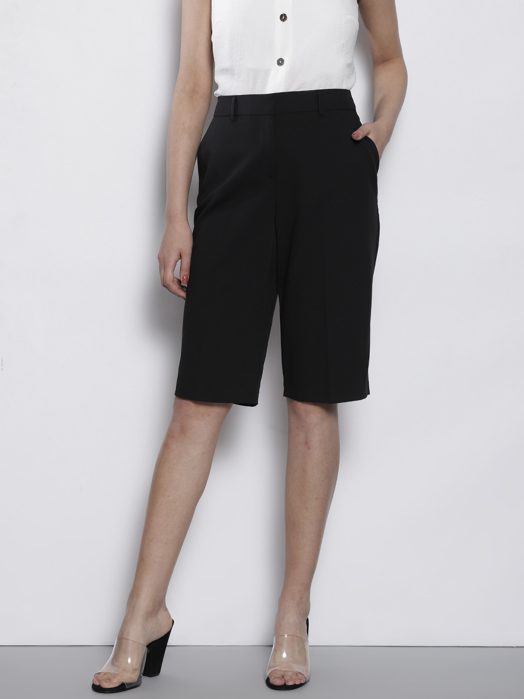 Buy DOROTHY PERKINS Women Black Solid Regular Fit Shorts Shorts for