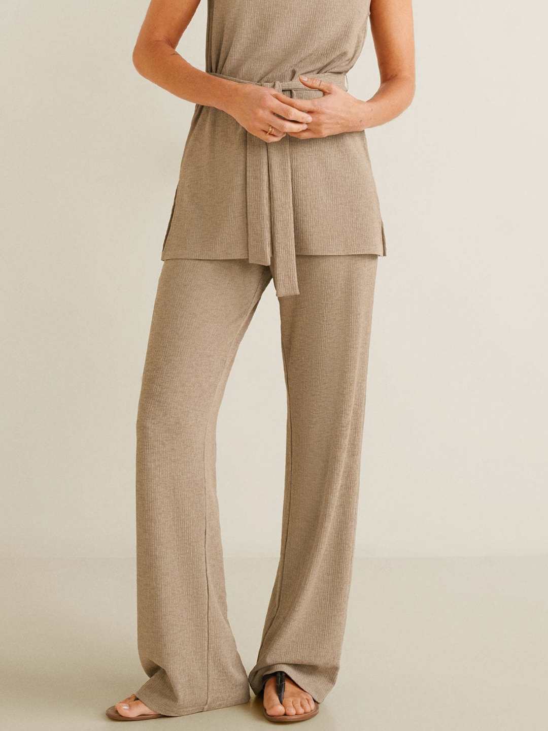 striped parallel pants